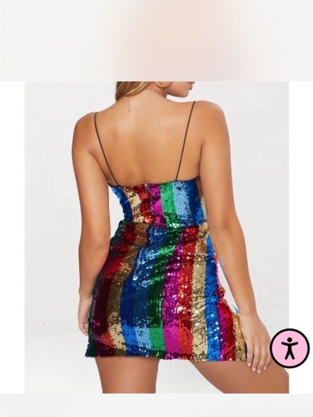 Prettylittlething Multicolor Sequin Mini Dress View 4